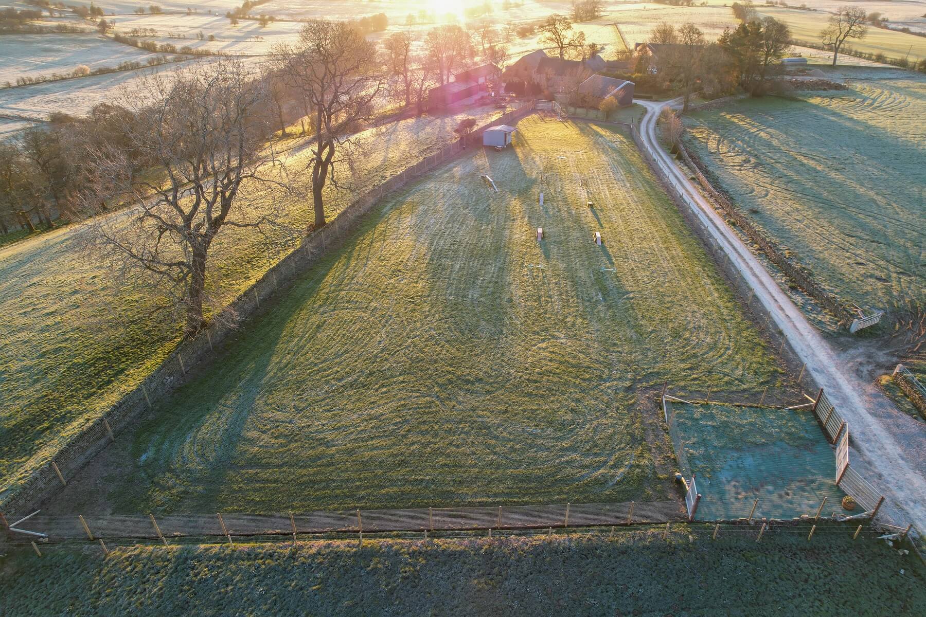 Wild Wuffas secure area from above just after dawn
